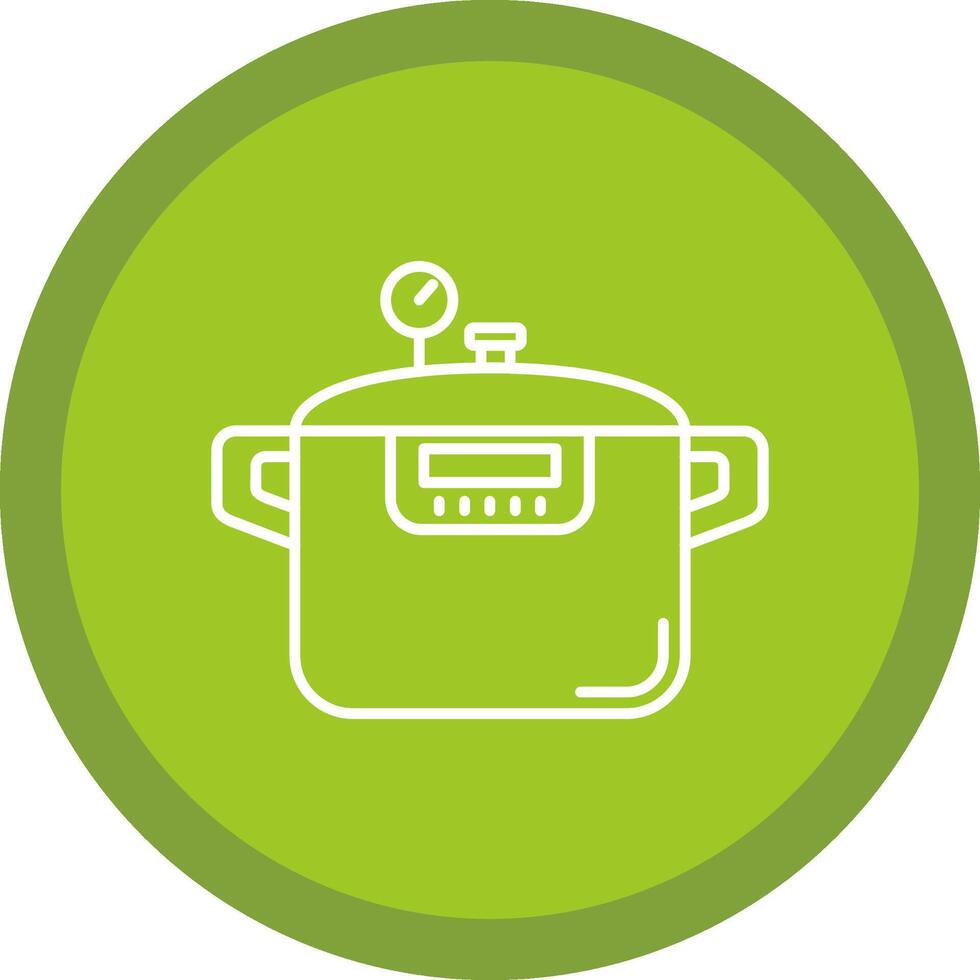 Pressure cooker Flat Circle Multicolor Design Icon vector