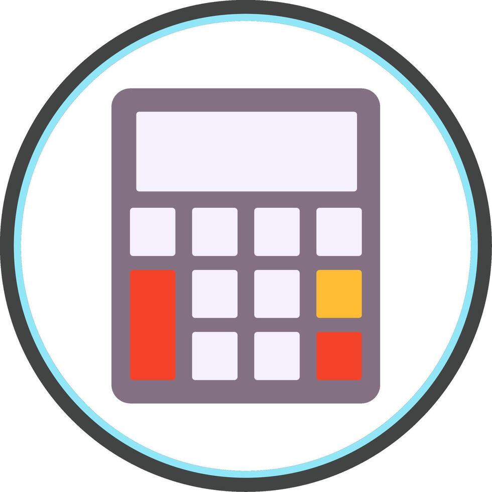 Calculator Flat Circle Icon vector