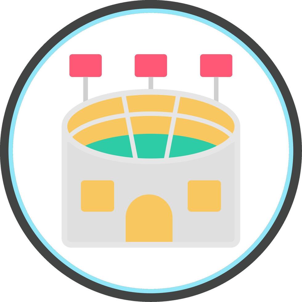 Stadium Flat Circle Icon vector