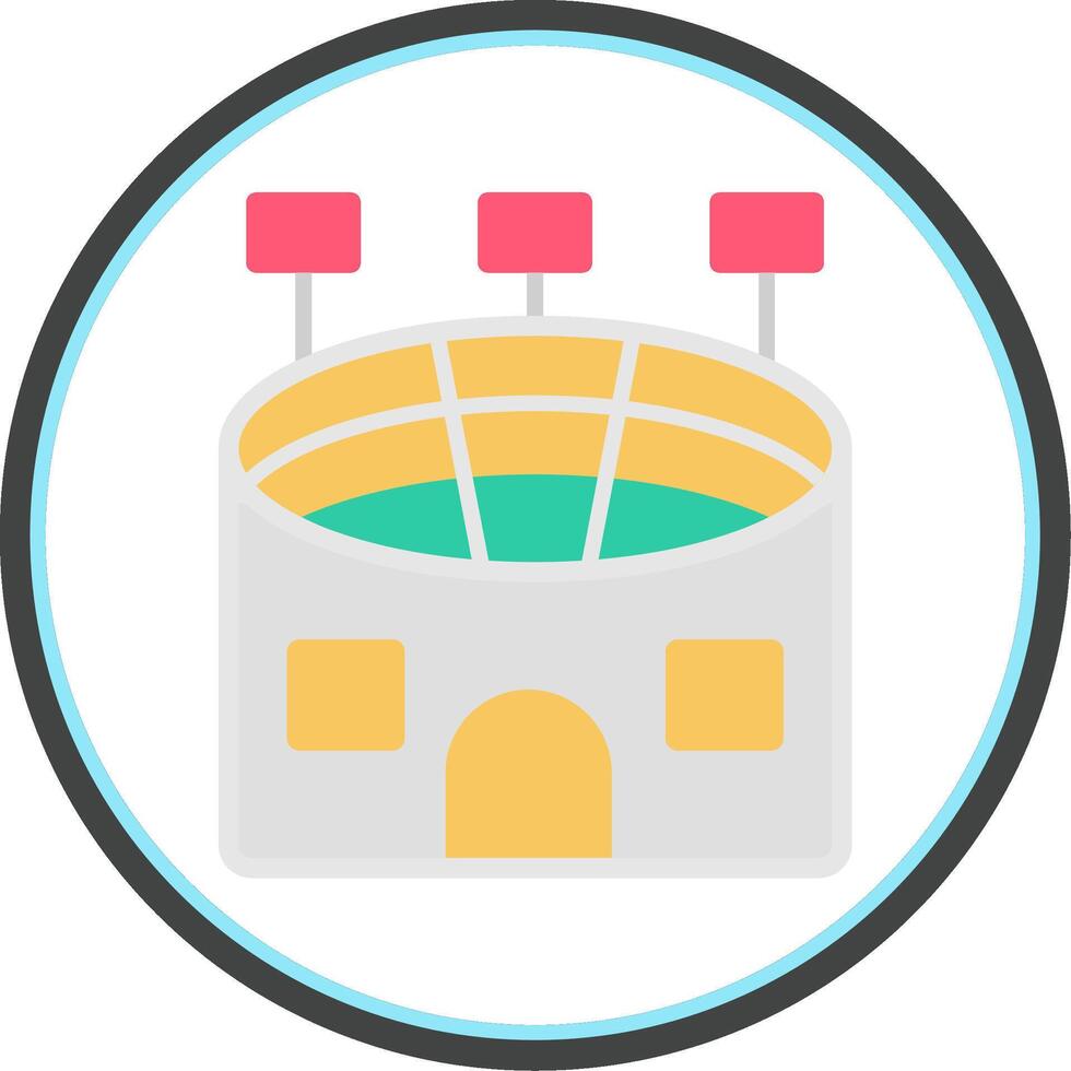 Stadium Flat Circle Icon vector