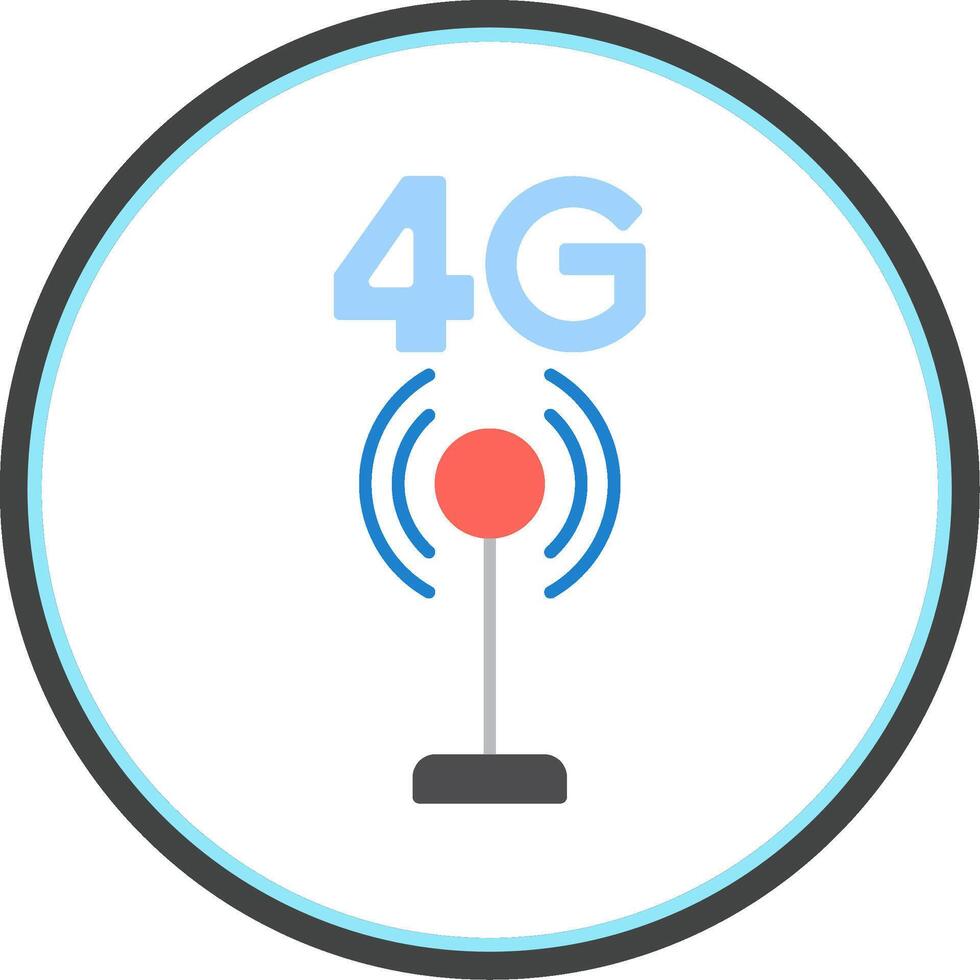 4G Flat Circle Icon vector