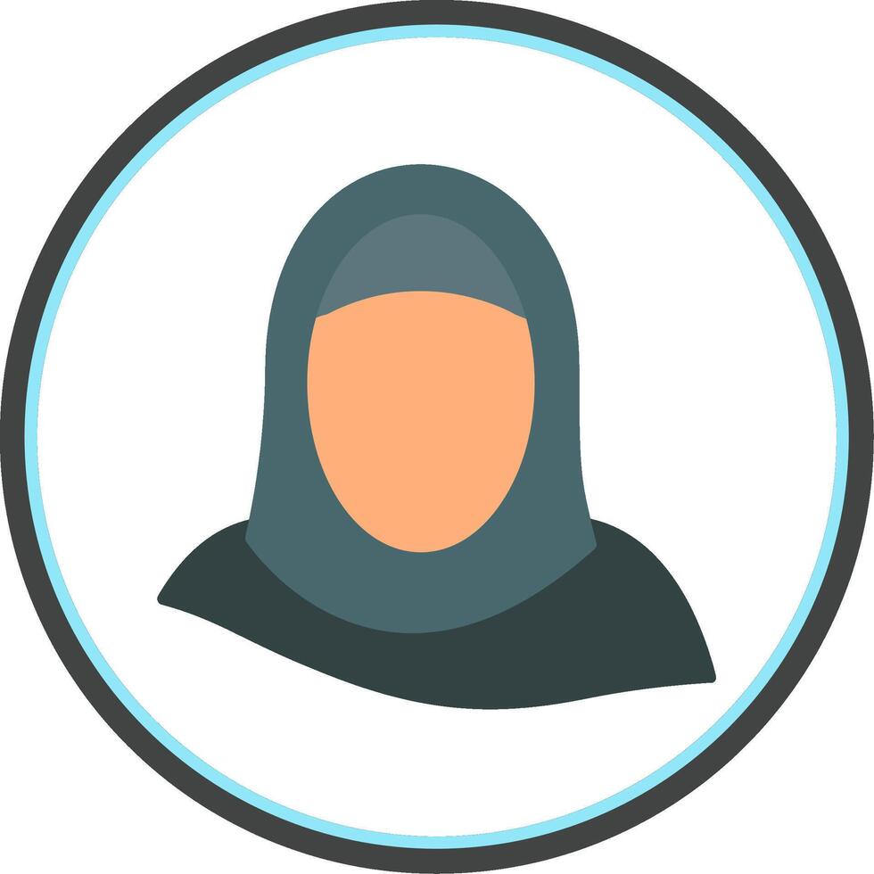 Hijab Flat Circle Icon vector