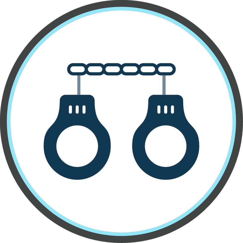 Handcuffs Flat Circle Icon vector