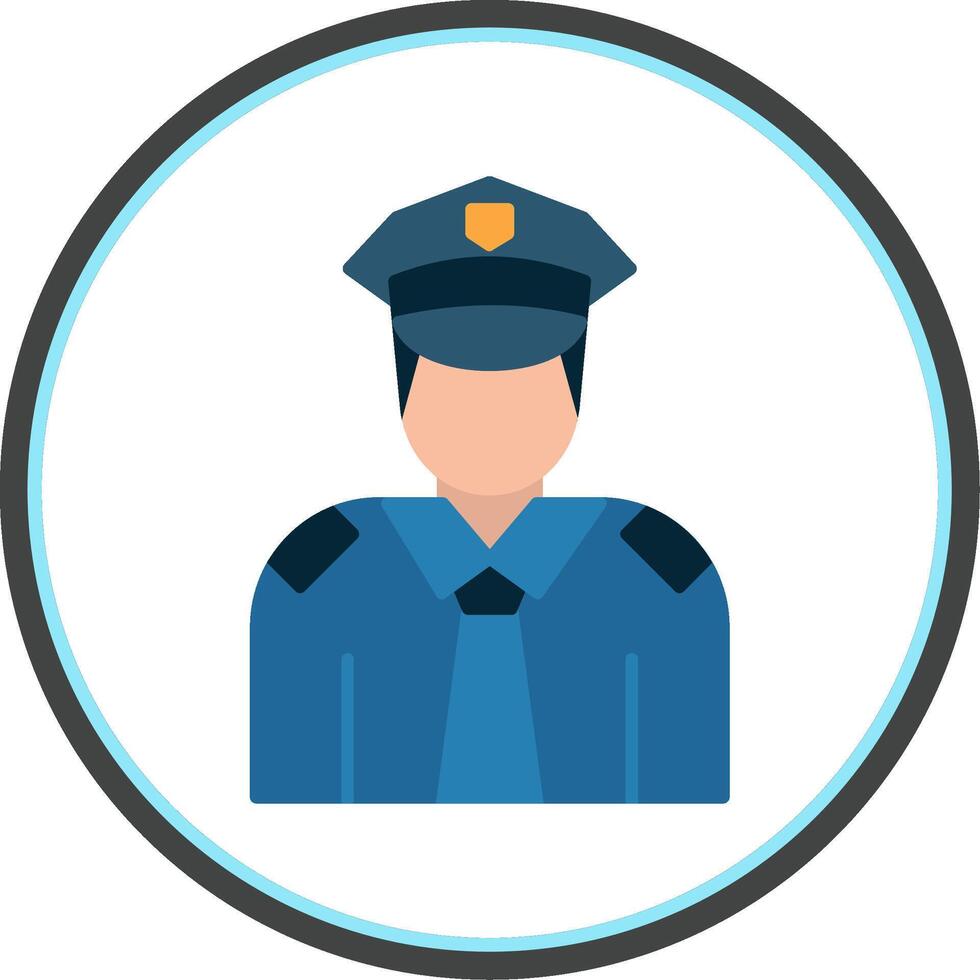 Policeman Flat Circle Icon vector