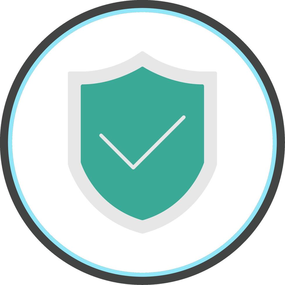 Shield Flat Circle Icon vector
