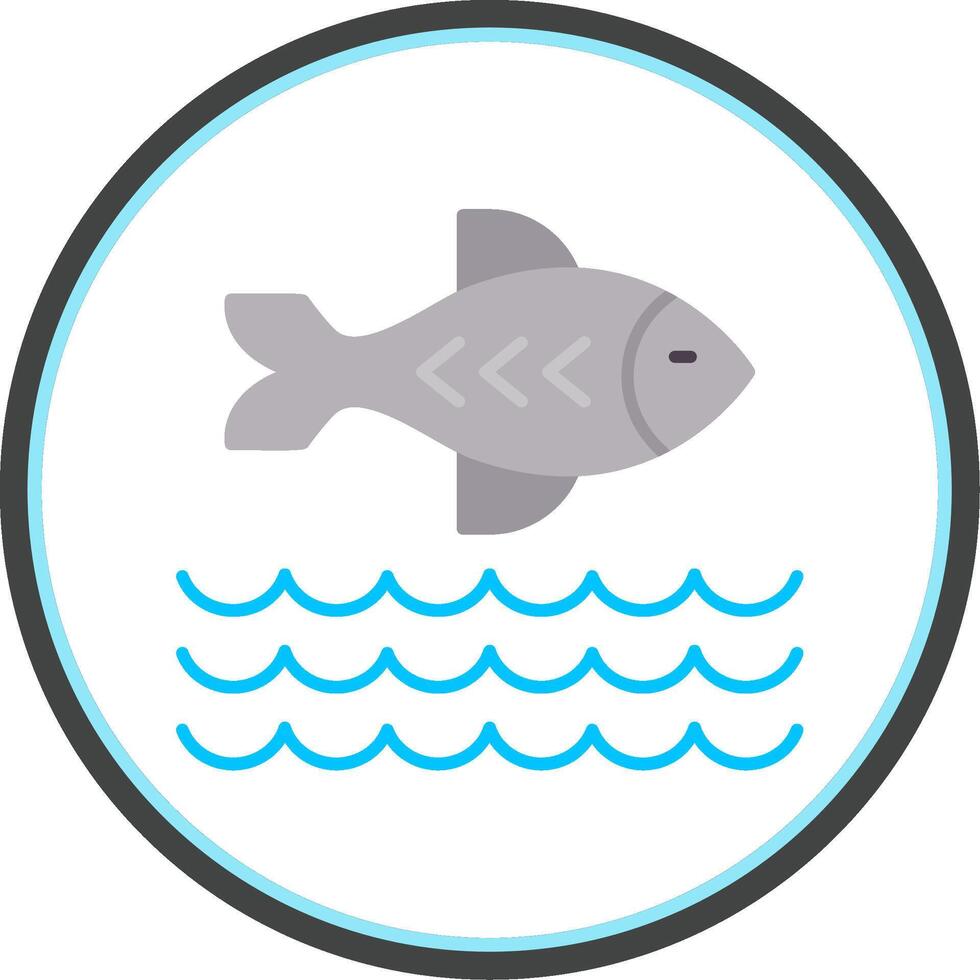 Fish Flat Circle Icon vector