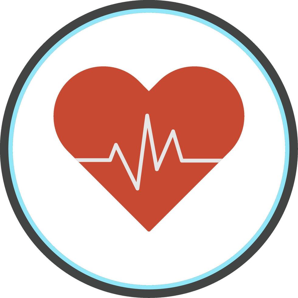 Heart Beat Flat Circle Icon vector