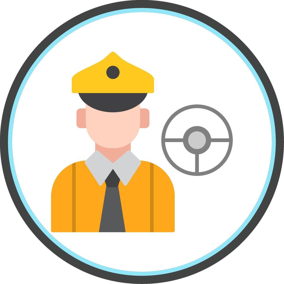 Driver Flat Circle Icon vector