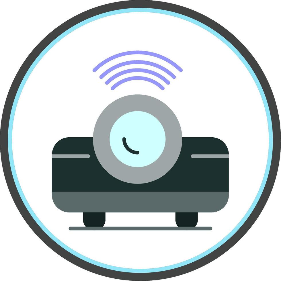 Movie Projector Flat Circle Icon vector