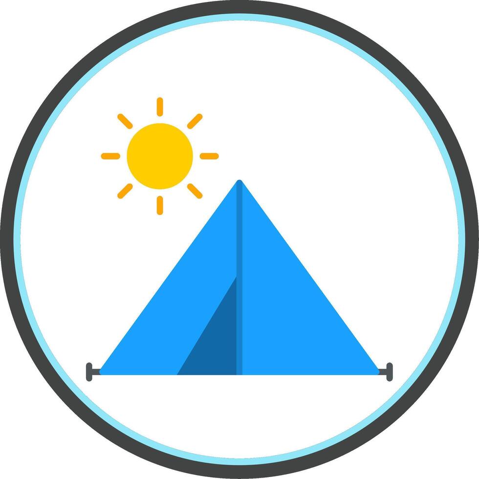 Tent Flat Circle Icon vector