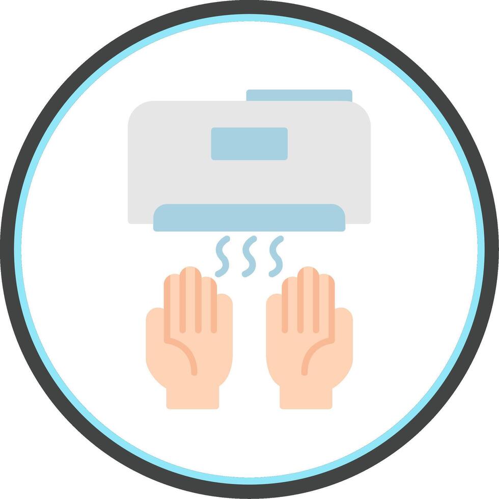 Hand Dryer Flat Circle Icon vector