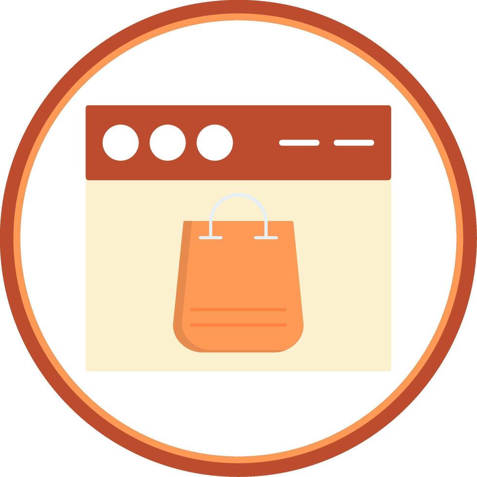 Online Shopping Flat Circle Icon vector
