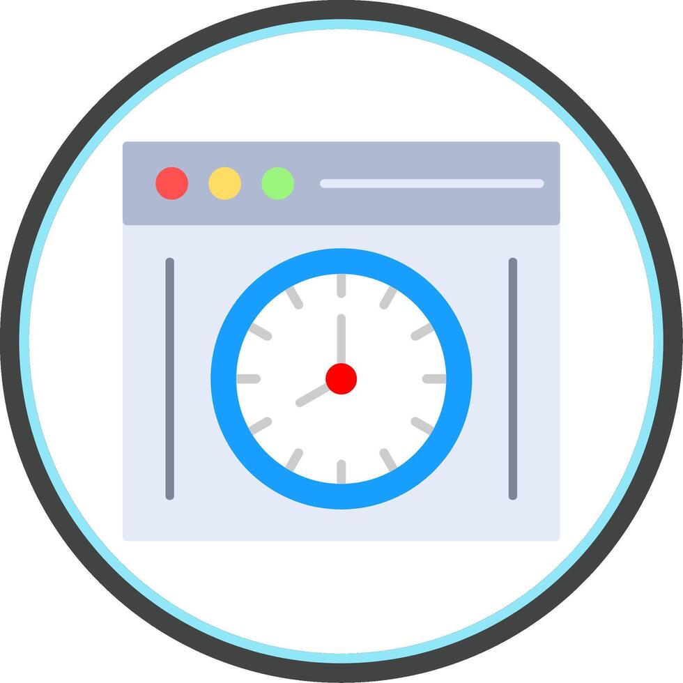Time Maintenance Flat Circle Icon vector