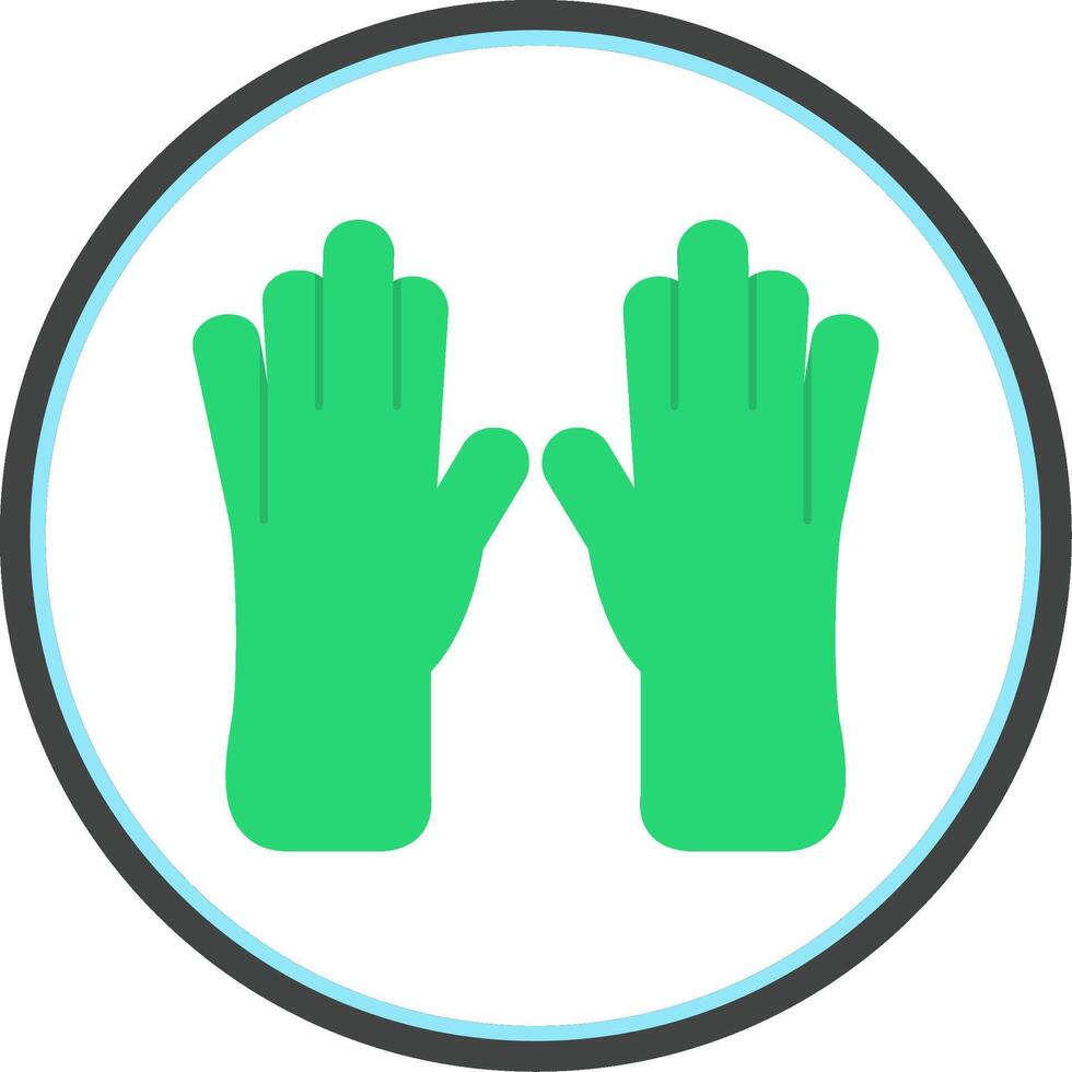 Leather Gloves Flat Circle Icon vector
