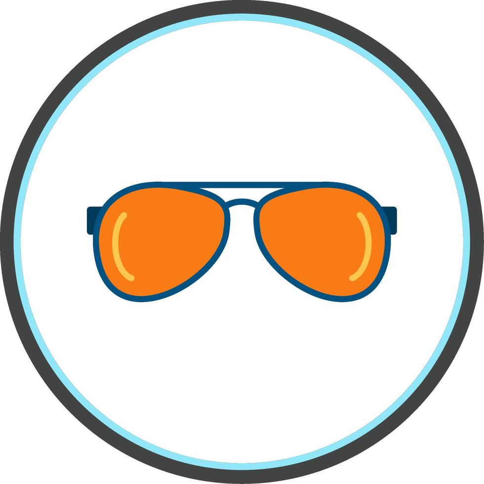 Sun Glasses Flat Circle Icon vector
