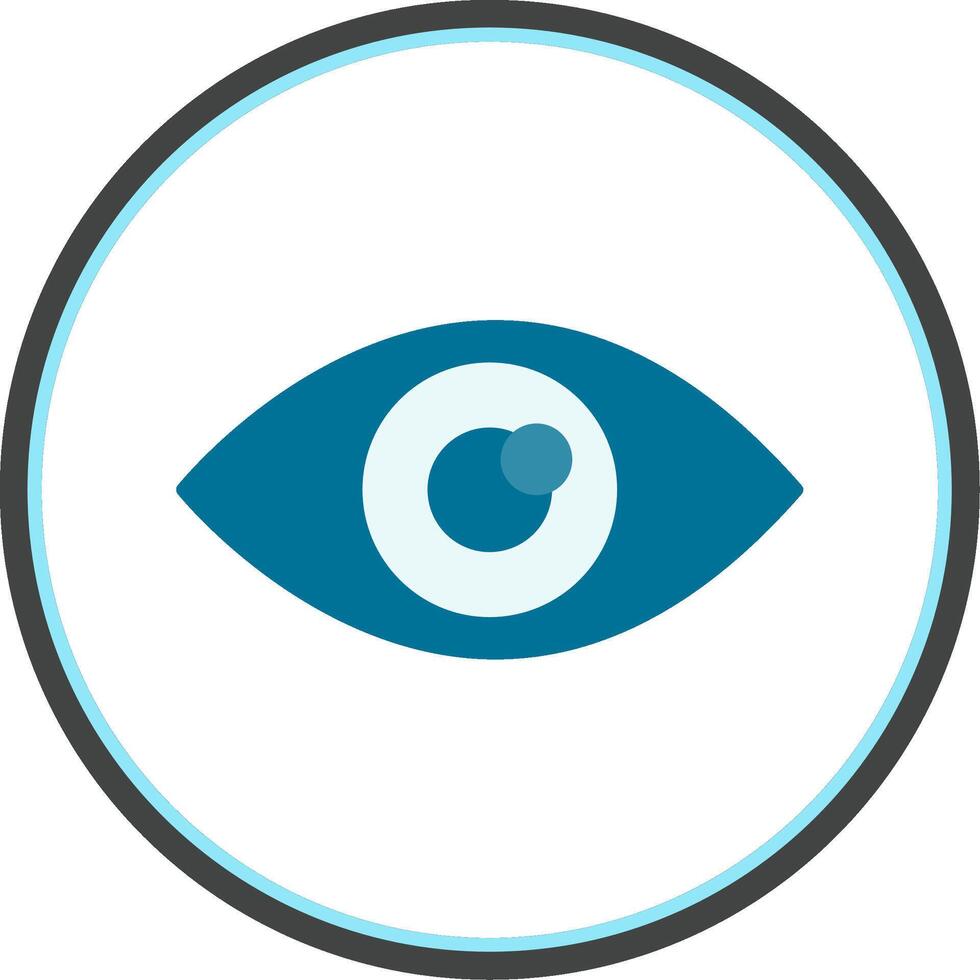 Eye Flat Circle Icon vector