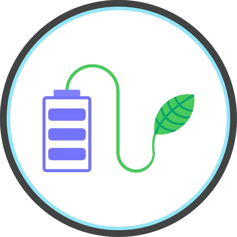 Green Energy Flat Circle Icon vector