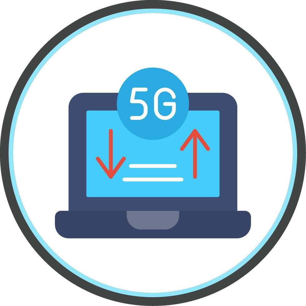 Laptop Flat Circle Icon vector