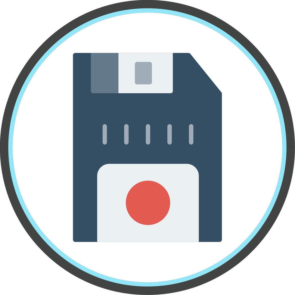 Floppy Disk Flat Circle Icon vector