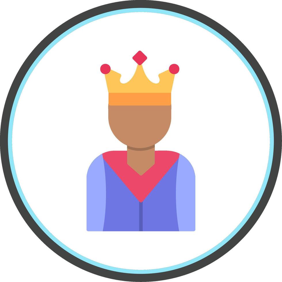 Prince Flat Circle Icon vector