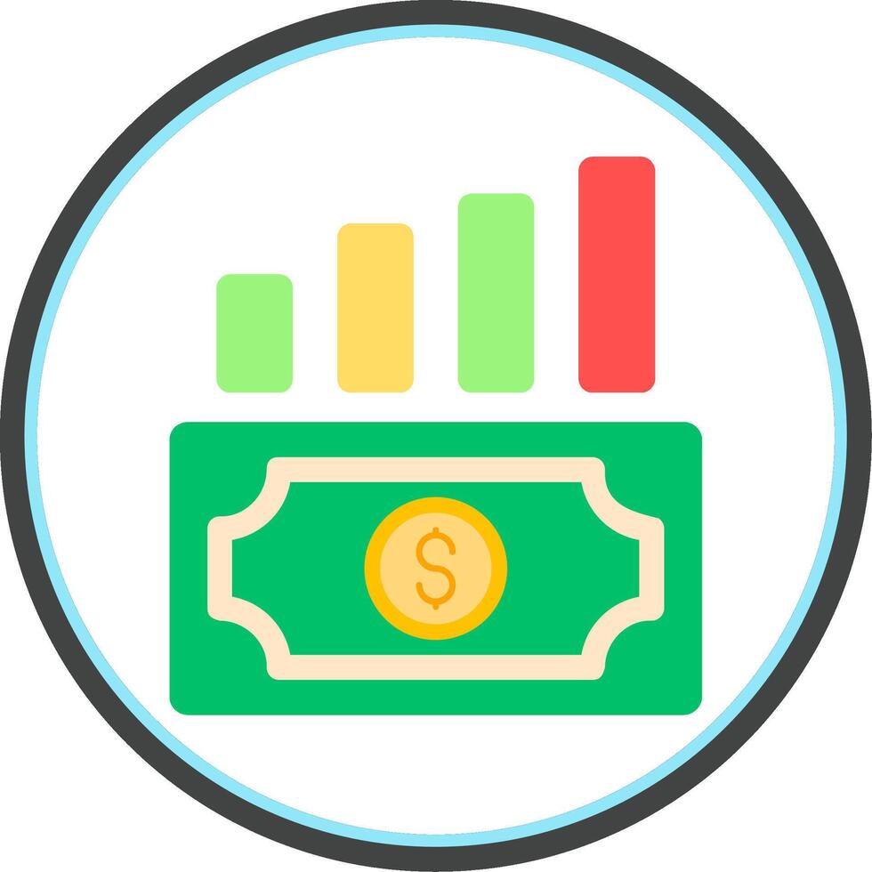 Money Growth Flat Circle Icon vector
