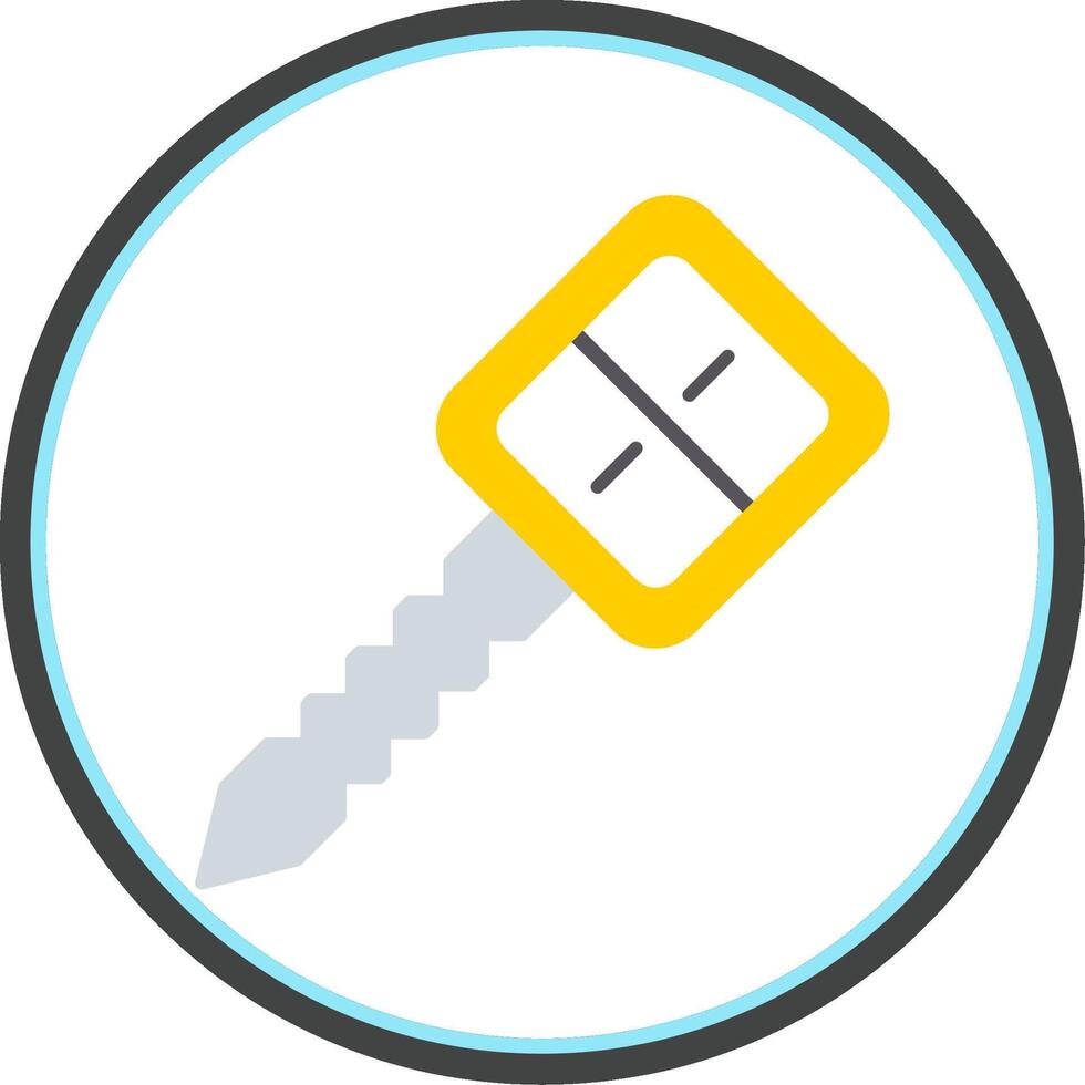 Car Key Flat Circle Icon vector