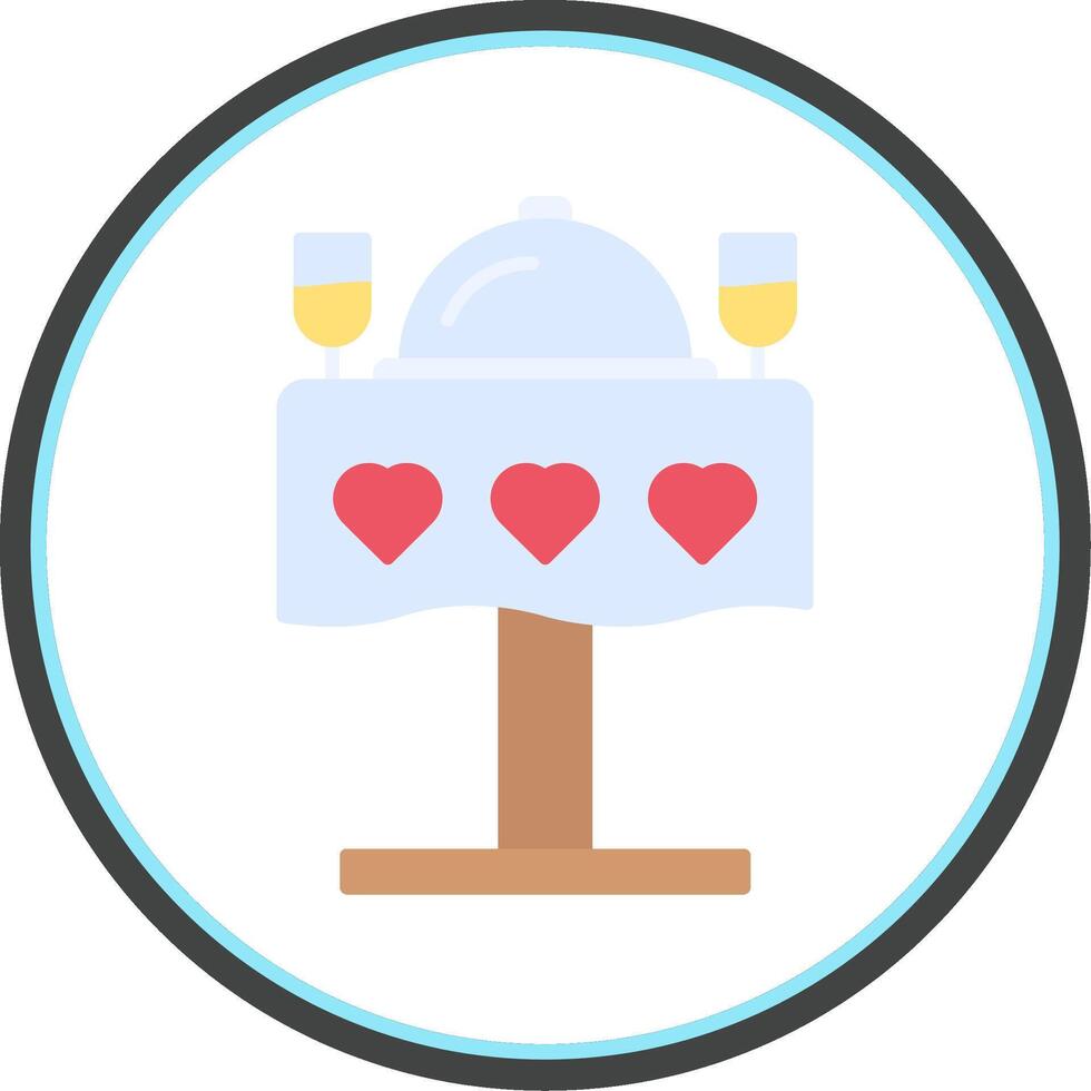 Wedding dinner Flat Circle Icon vector