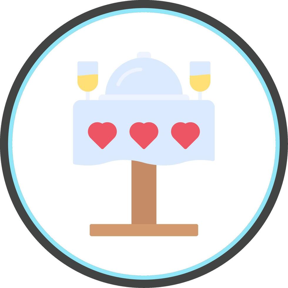 Wedding dinner Flat Circle Icon vector