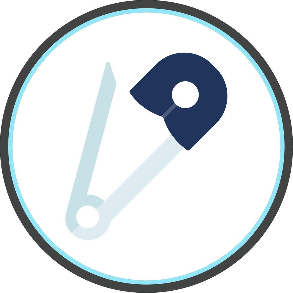 Safety Pin Flat Circle Icon vector