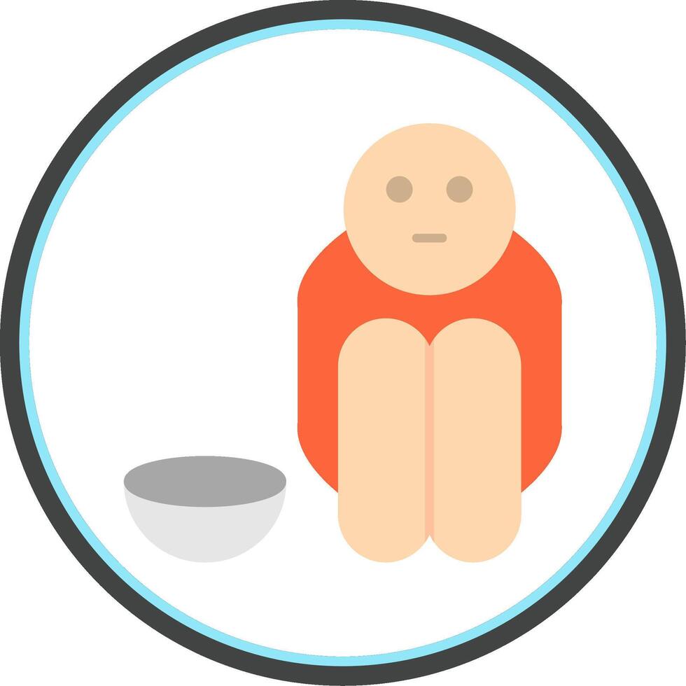 Hunger Flat Circle Icon vector