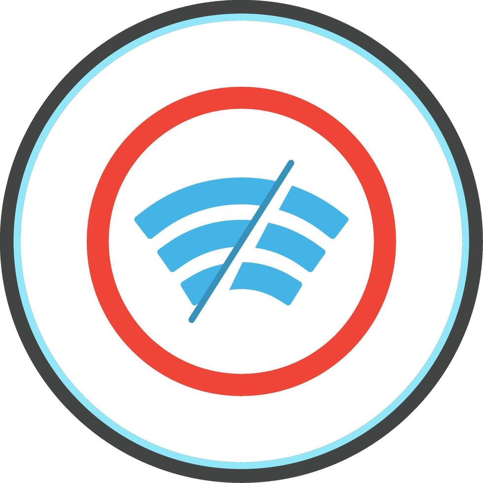 Disconnected Flat Circle Icon vector