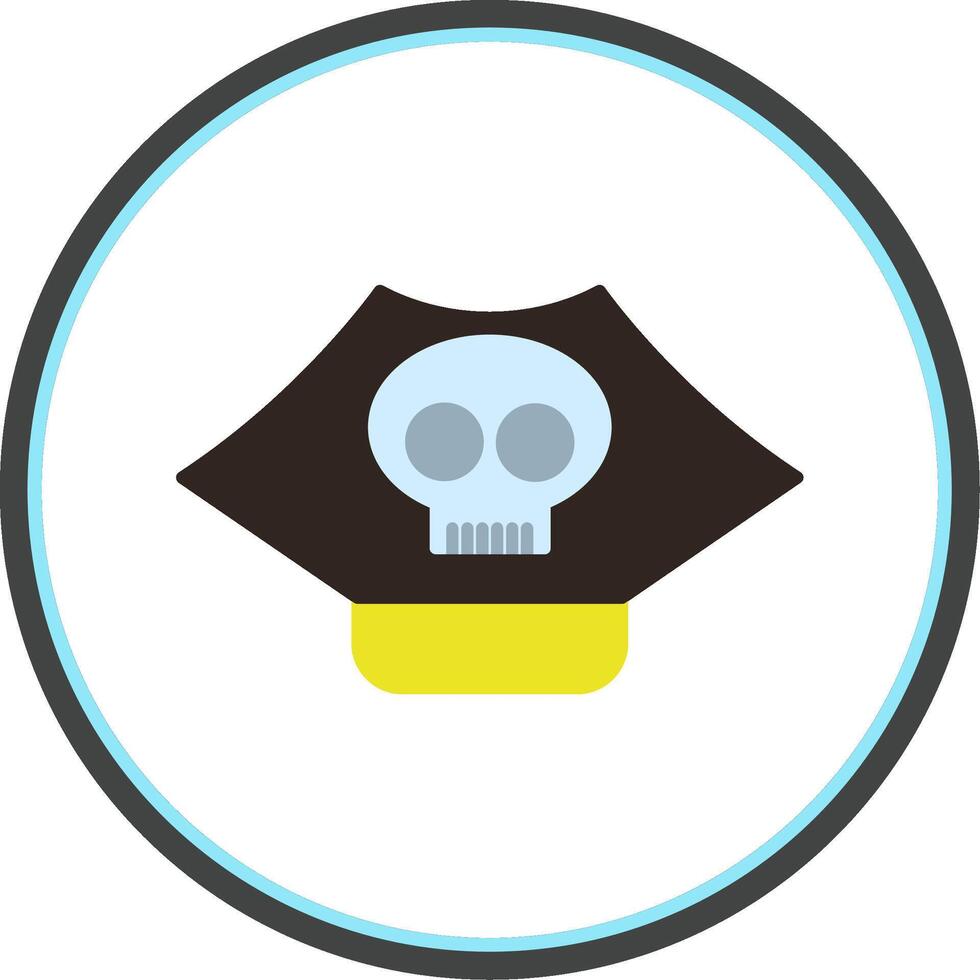 Pirate Hat Flat Circle Icon vector