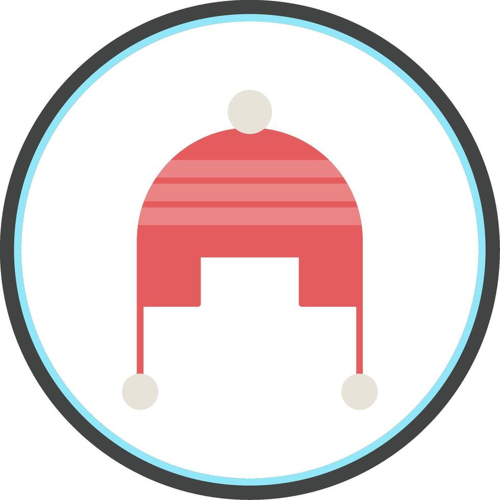 Winter Cap Flat Circle Icon vector