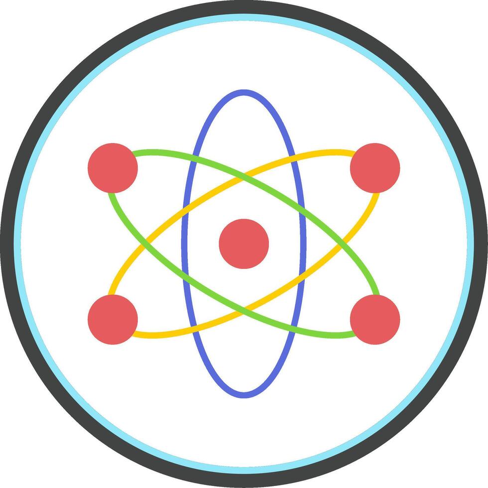Atom Flat Circle Icon vector