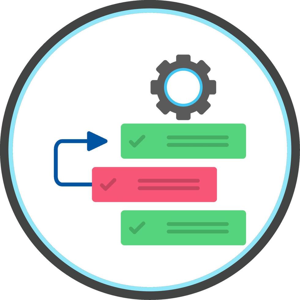 Backlog Flat Circle Icon vector