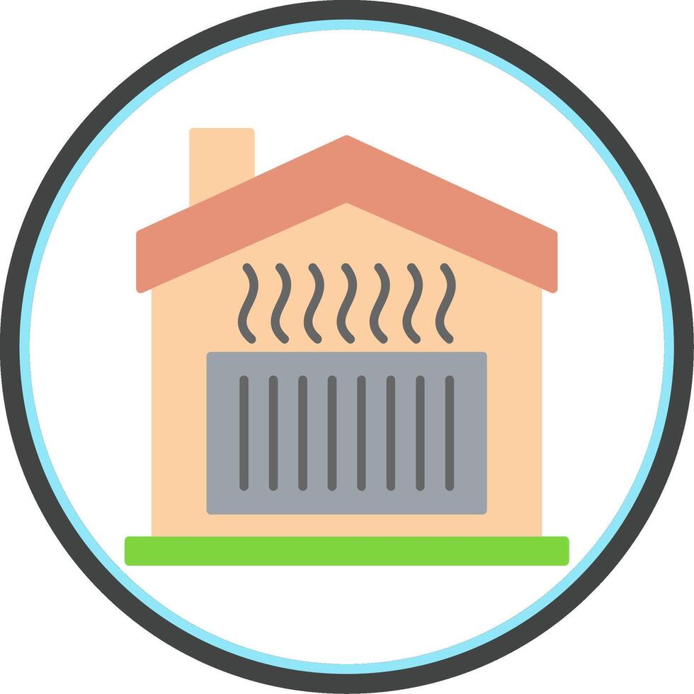 Heating Flat Circle Icon vector
