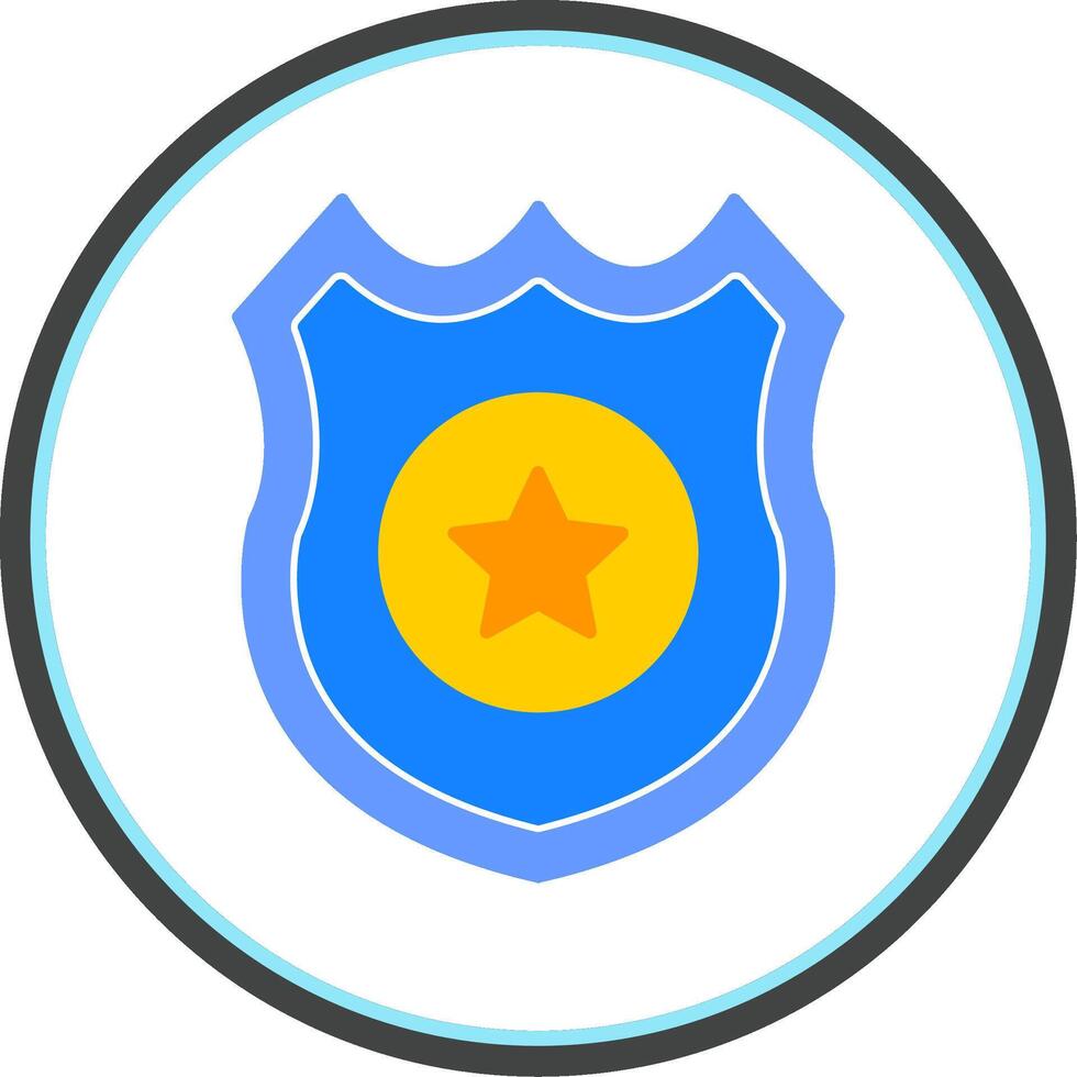 Police Badge Flat Circle Icon vector