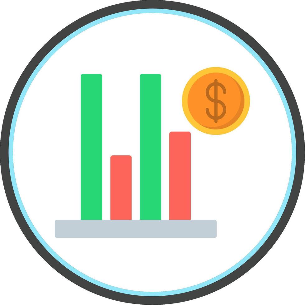 Loss Flat Circle Icon vector