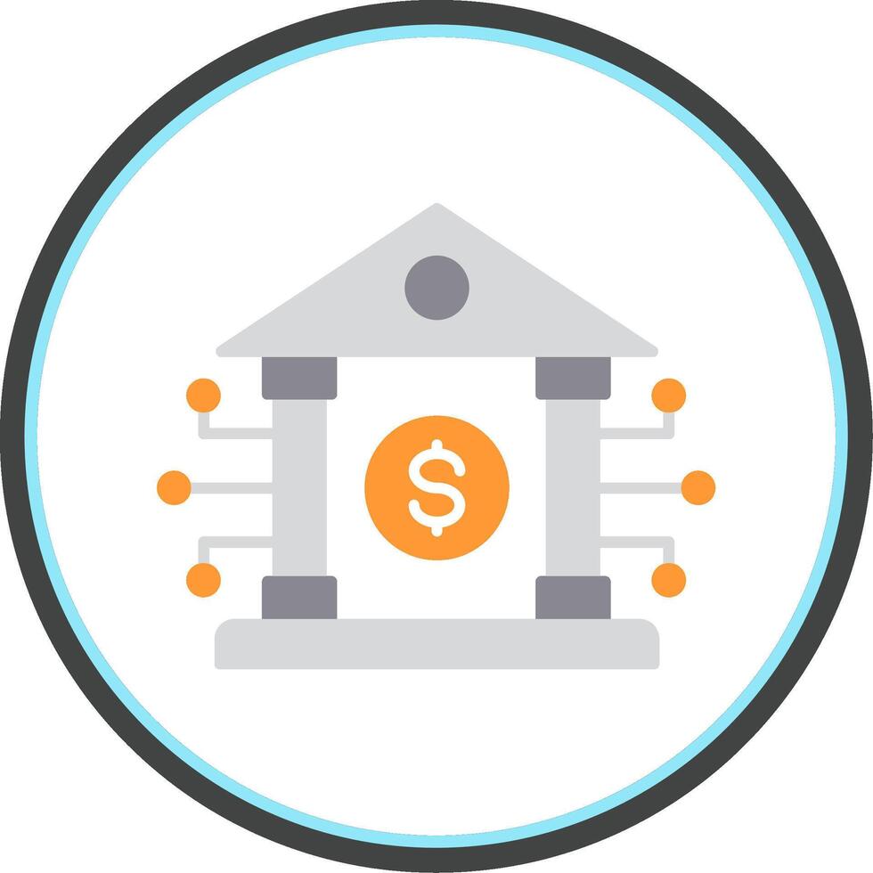 Banking System Flat Circle Icon vector