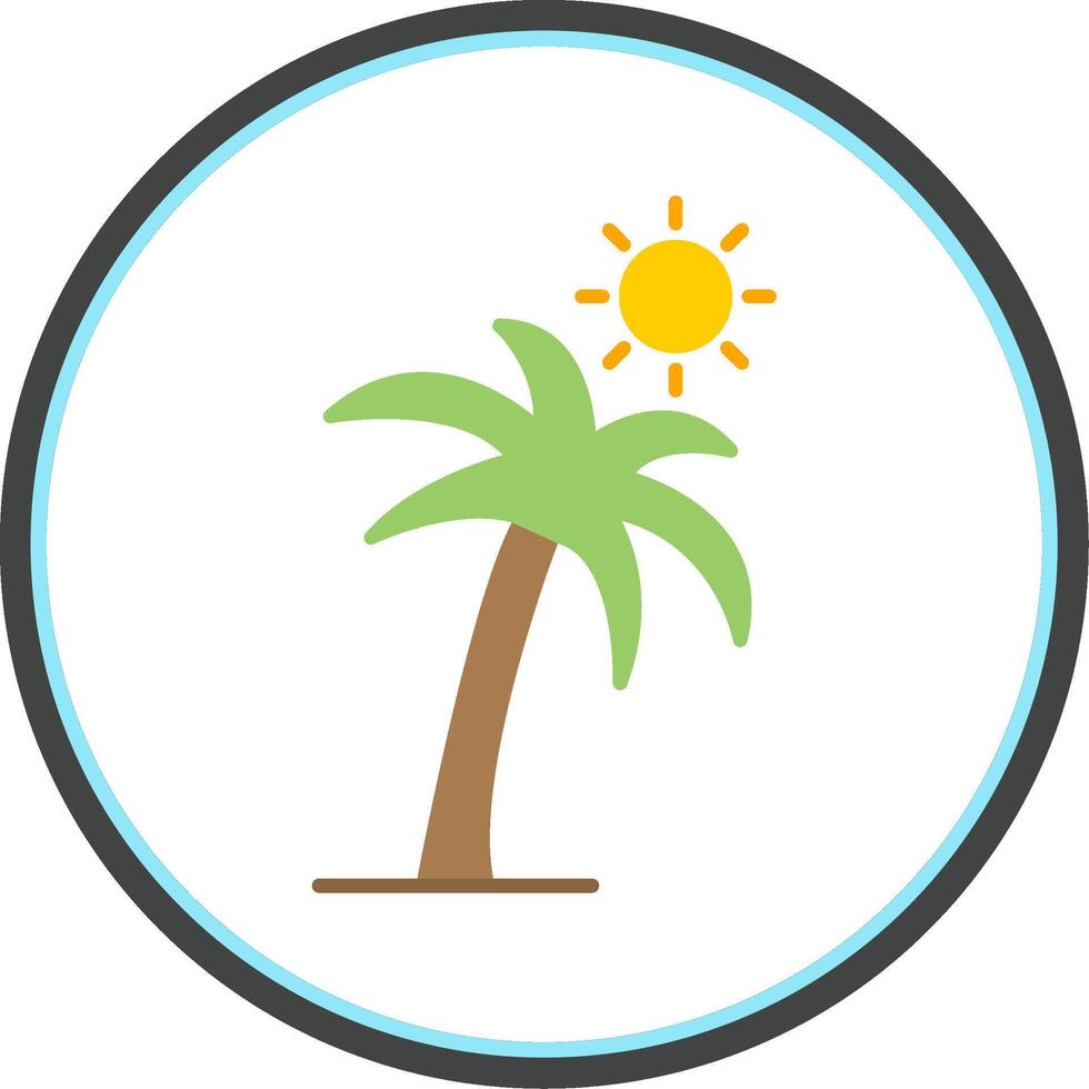 Plam Tree Flat Circle Icon 39413529 Vector Art at Vecteezy