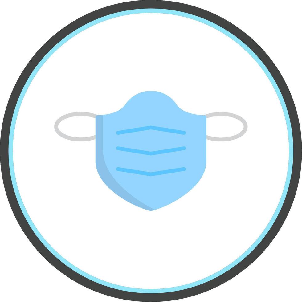 Surgical Mask Flat Circle Icon vector