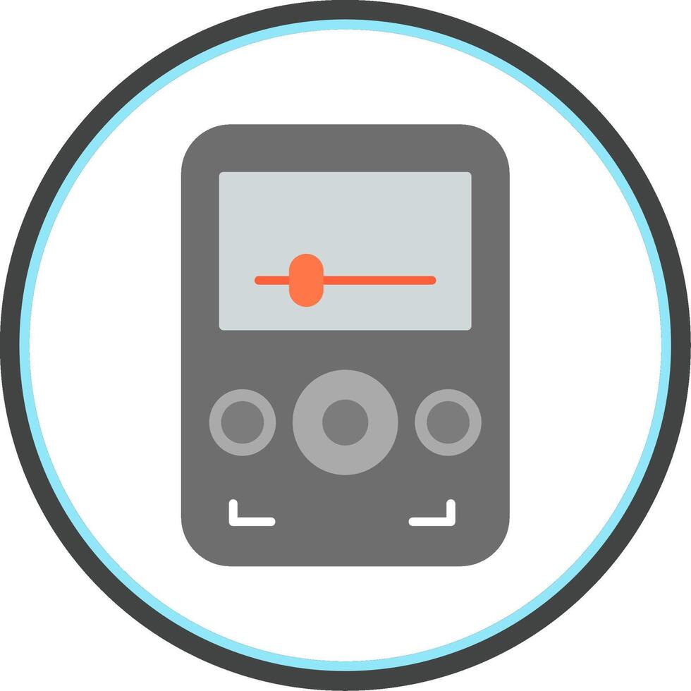 Audio Player Flat Circle Icon vector
