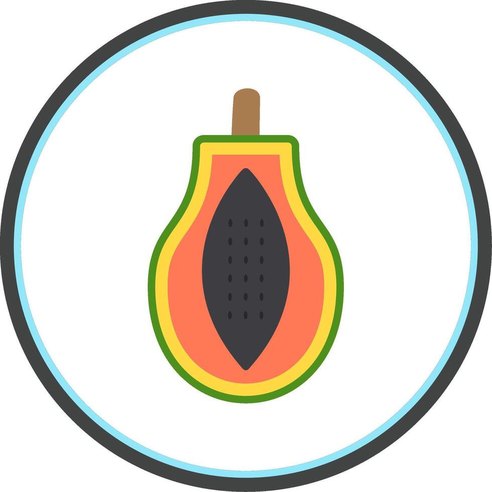 Papaya Flat Circle Icon vector