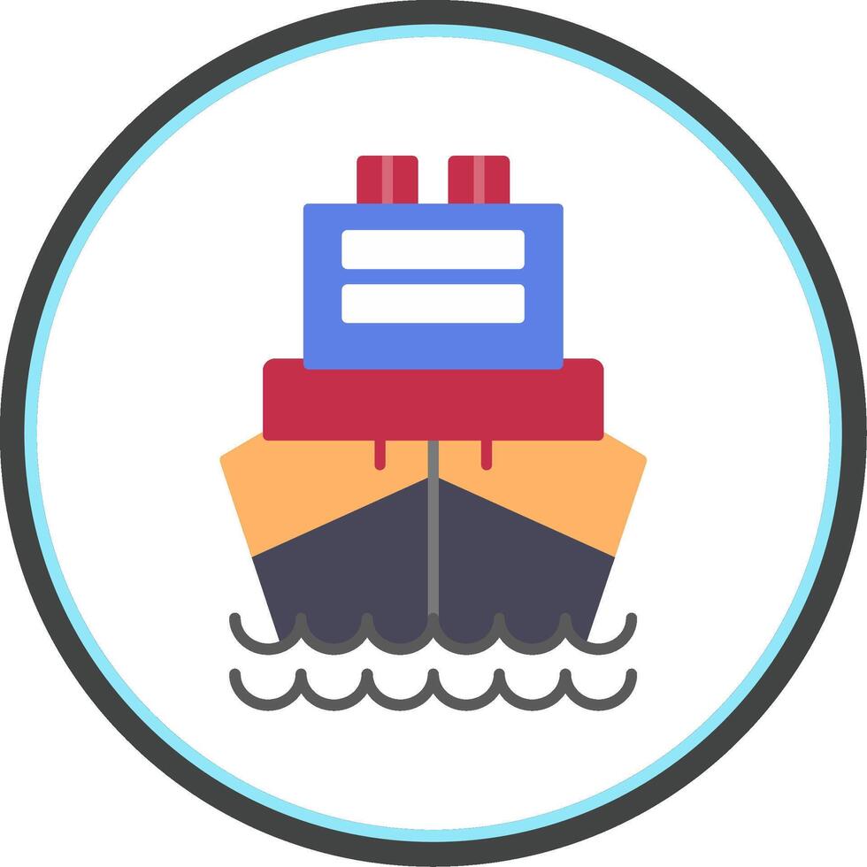Logistics Ship Flat Circle Icon vector