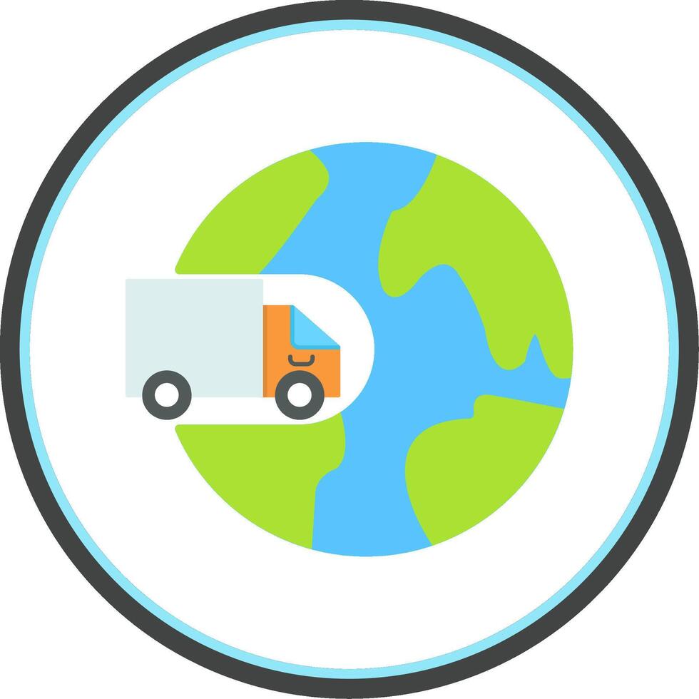 International Shipping Flat Circle Icon vector