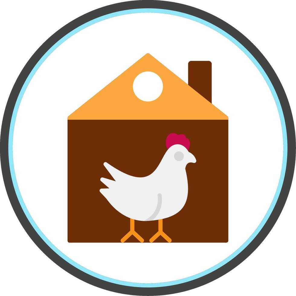 pollo plano circulo icono vector