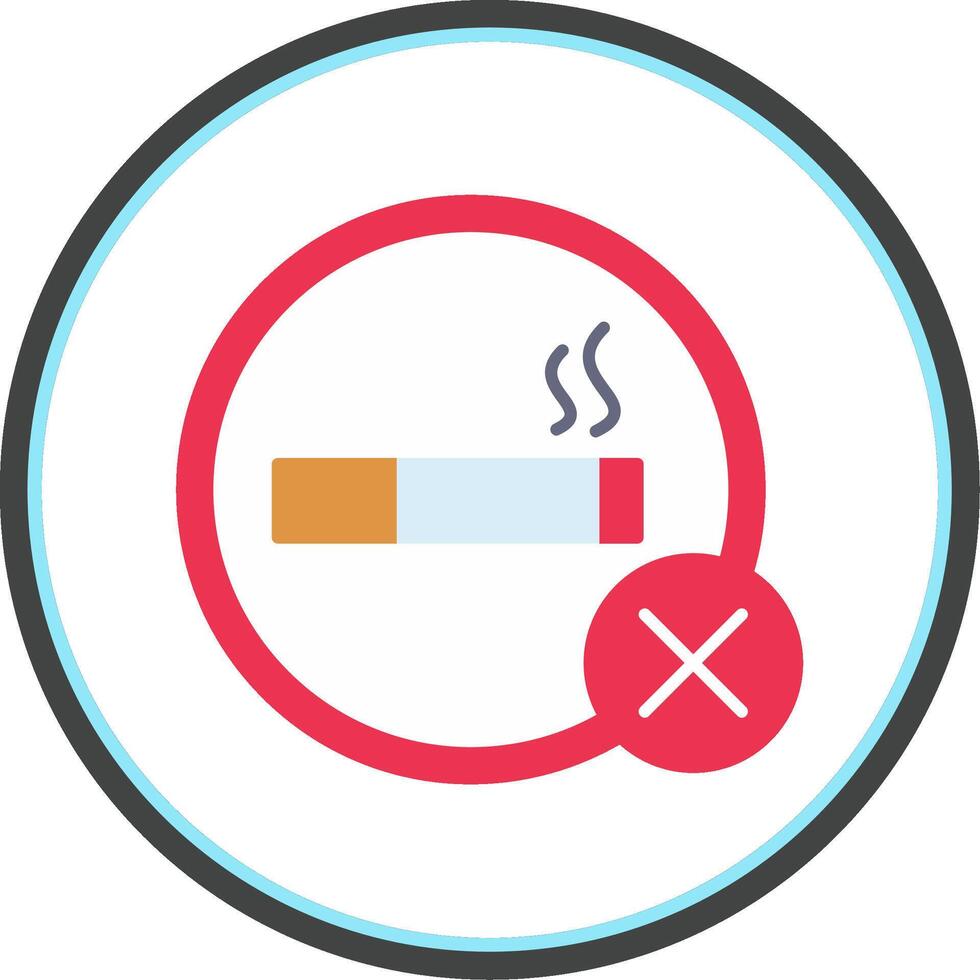 No Smoking Flat Circle Icon vector