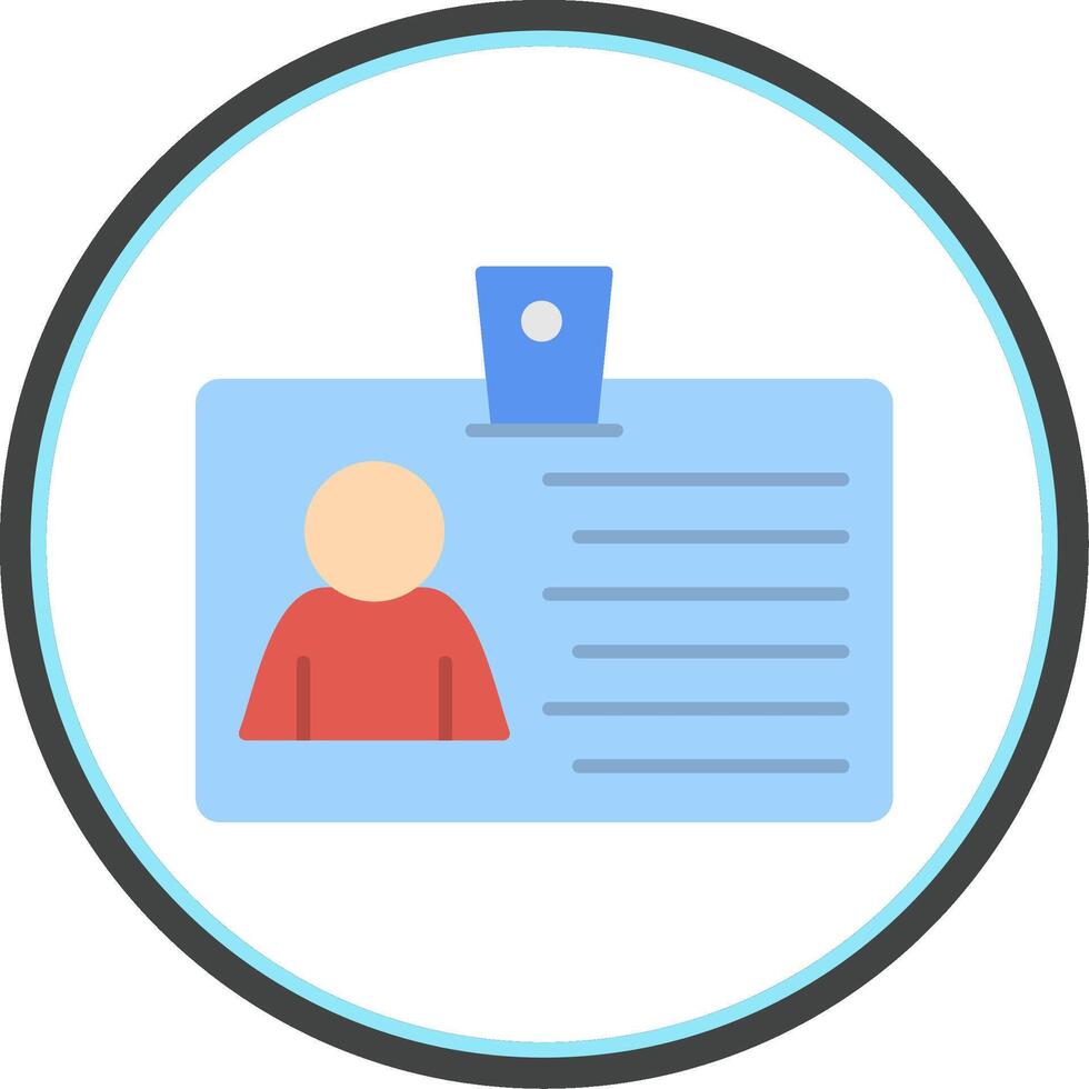 Id Card Flat Circle Icon vector