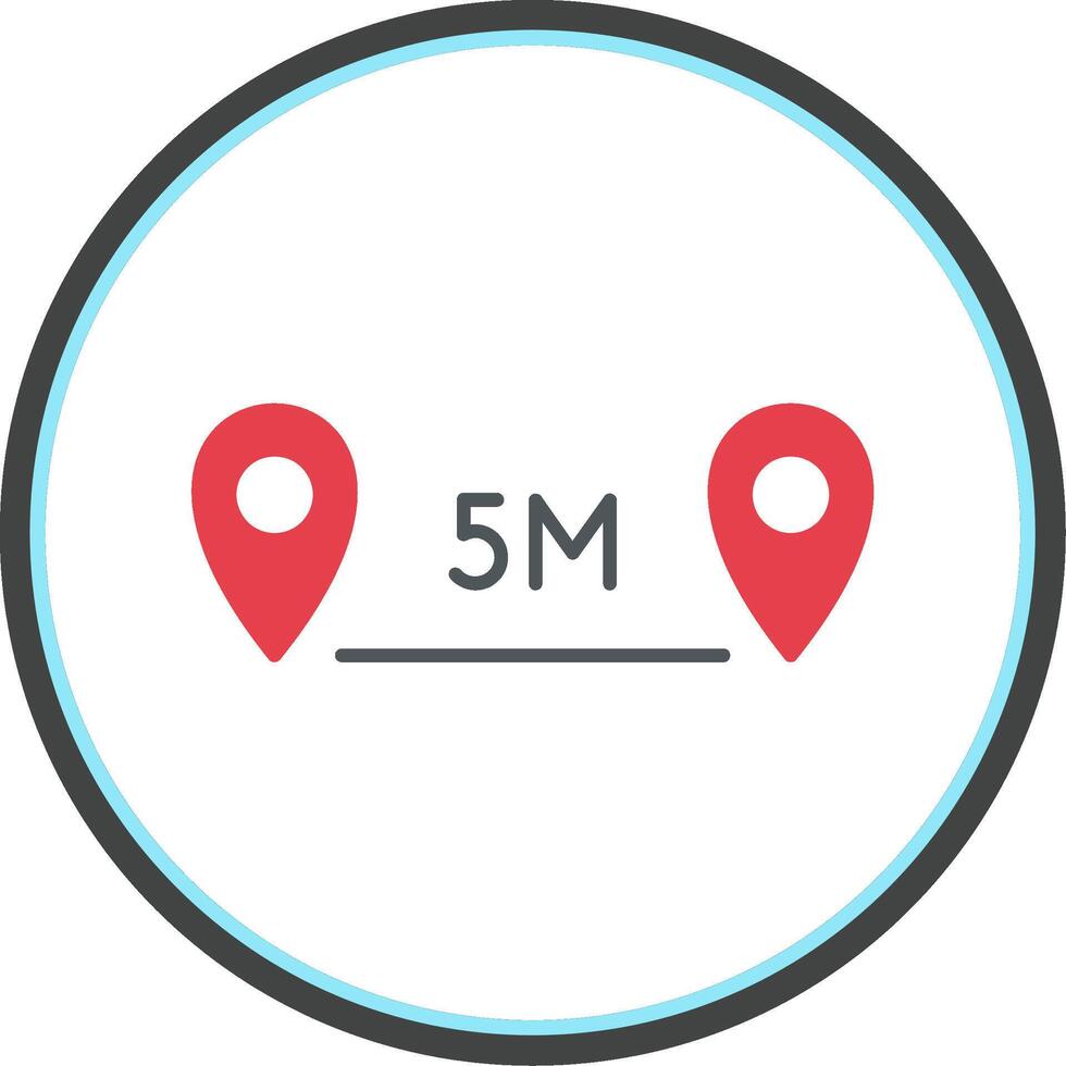 Distance Flat Circle Icon vector