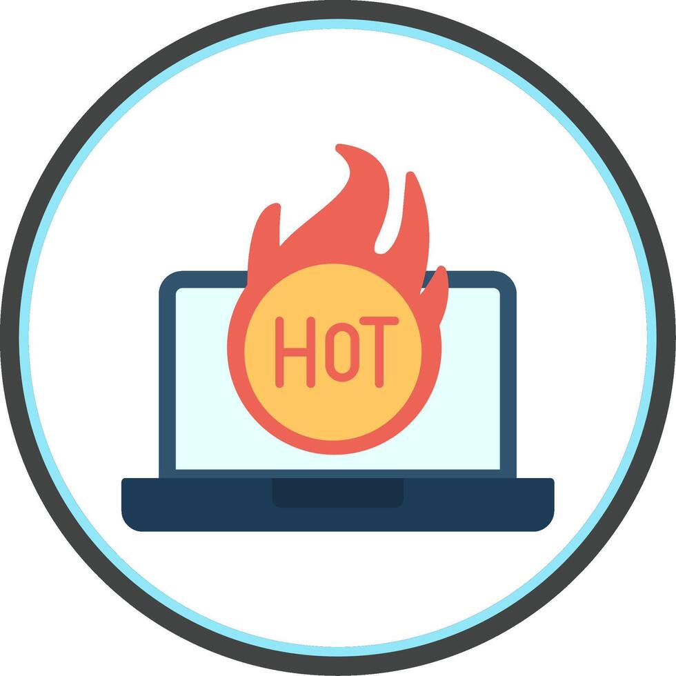 Hot Flat Circle Icon vector